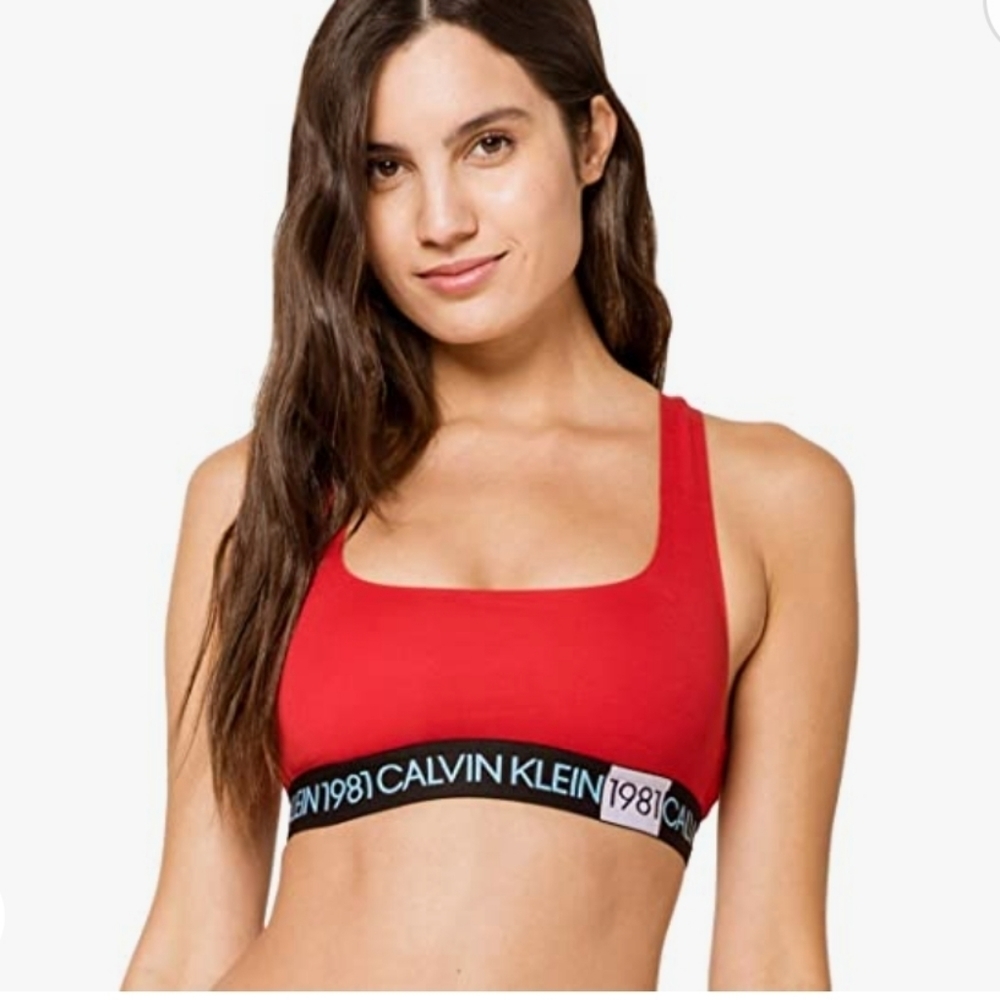 Calvin Klein underwear 1981 bold light  ulined bralette M In Red
